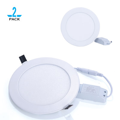 2 Pack 12W 6-Inch Round LED Panel Light 1320Lm Ultra-Thin 4000K Natural White LED Recessed Ceiling Lights For Home Office Commercial Lighting