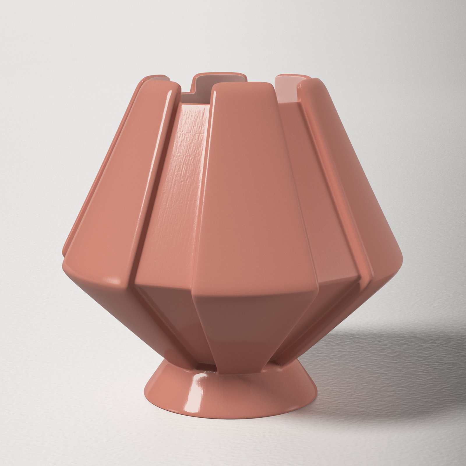 Percy Ceramic Novelty Lamp, Gloss Blush, Incandescent