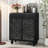 Art Accent Cabinet With 2 Doors, Sideboard Buffet Cabinet With Storage, Distressed Decorative Storage Cabinet With Embossed Pattern For Entryway Living Room Dining Room