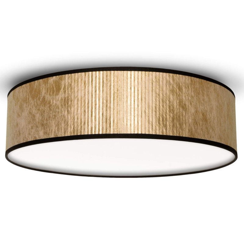 Tres Plisado Flush Mount, 10cm H x 40cm W x 40cm D, Gold