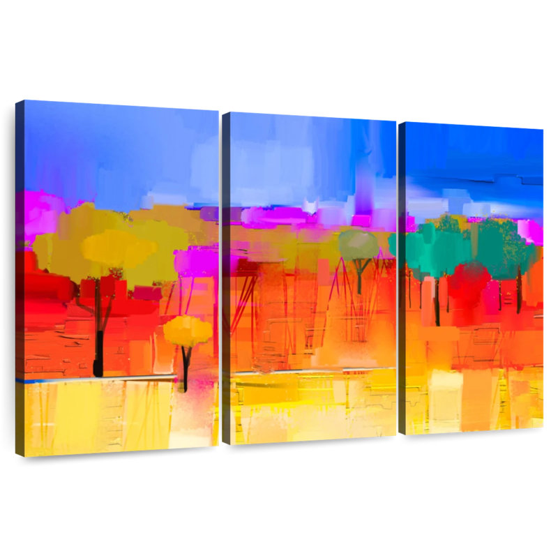 Arbres printaniers colorés Avery, H 32 po x l 50 po