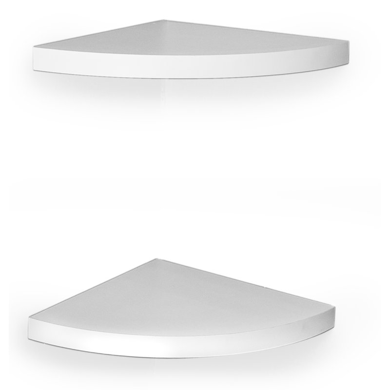 Ensemble de tablettes de coin flottantes en demi-cercle, Blanc