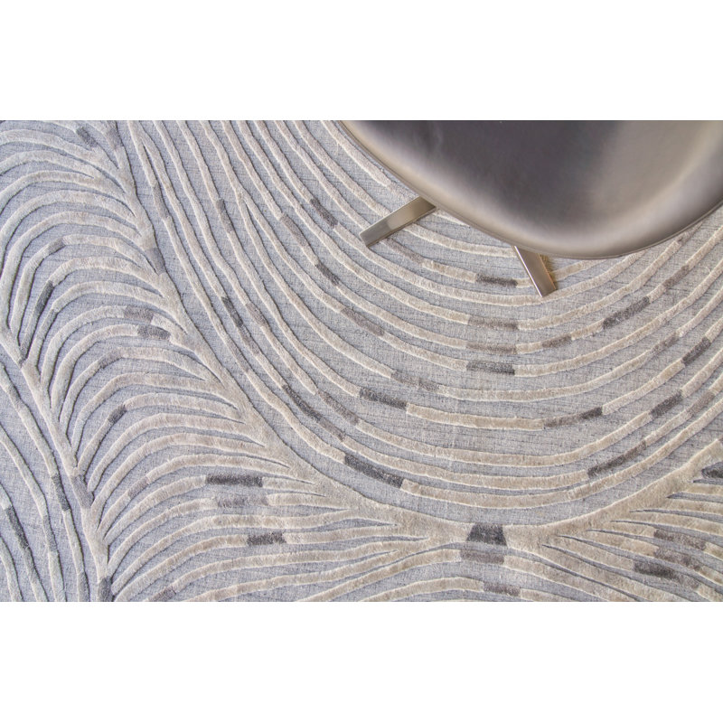 Overture Handmade Hand-Loomed Gray Area Rug, Rectangle 9' x 12'
