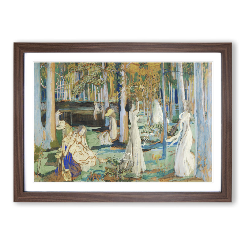 The Sacred Wood by Maurice Denis - Picture Frame Painting, Walnut Framed, 27cm H x 36cm W x 2cm D