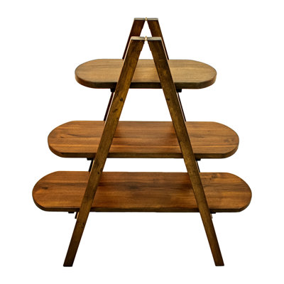 Breaux 130cm H x 110cm W Solid Wood Ladder Bookcase