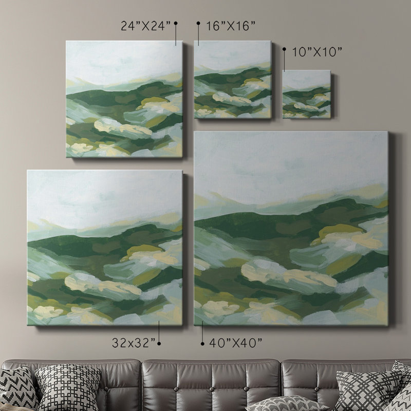 Toile tendue avec châssis vert Green Rolling Hills II - prêt à accrocher