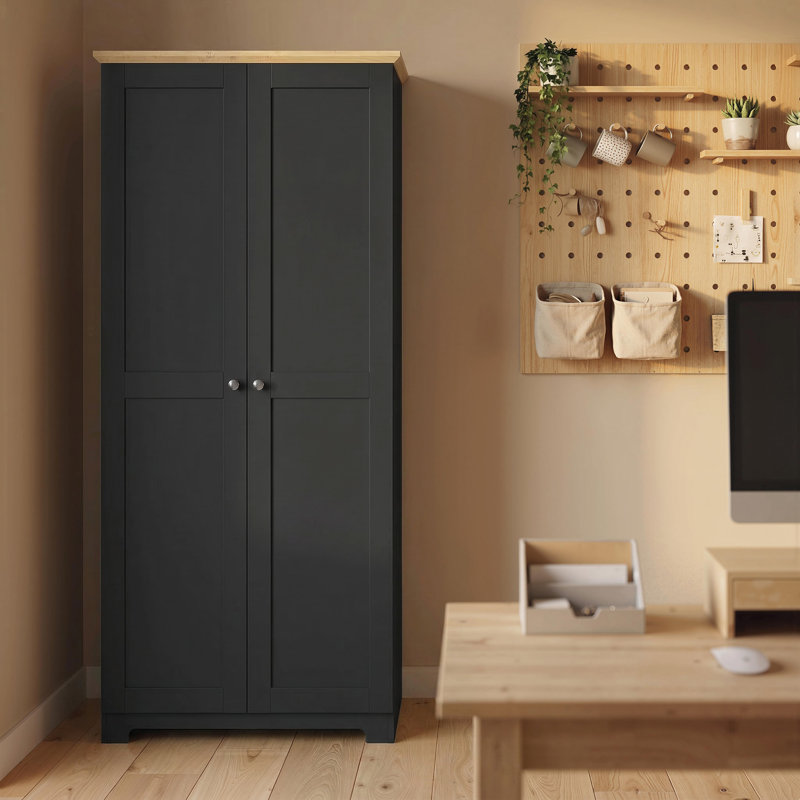 HOMCOM 172cm Wooden Storage Cabinet Cupboard With 4 Shelves Black