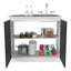 Bureau rotatif Alfie de 72 pouces de large ou compact, poste de travail réglable dans deux directions avec compartiments de rangement, pour le bureau à domicile ou le studio