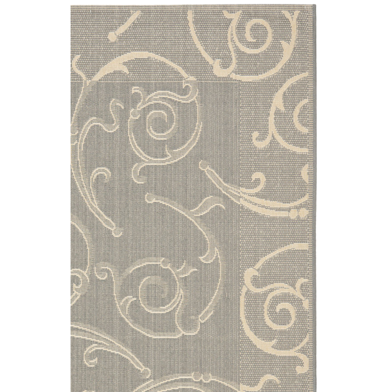 Tapis gris intérieur / extérieur Mullen, Carré 7 pi 1 po