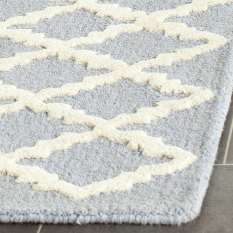 Cannen Hand Tufted Wool Geometric Rug, Round 4'