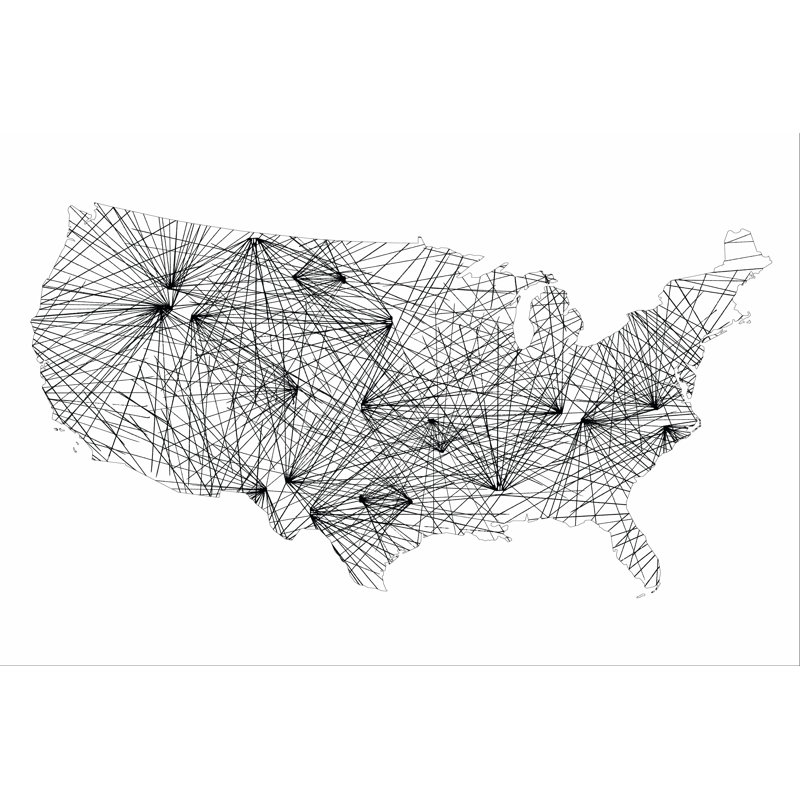 United Matrix by Jennifer Goldberger - Wrapped Canvas Painting, 30cm H x 46cm W x 3.8cm D