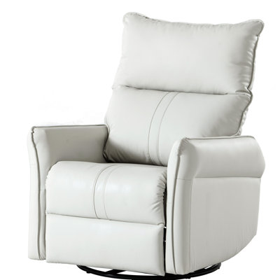 Comfortable Nursery Recliner With 270 Swivel And Reclining Function - Gray Microbial