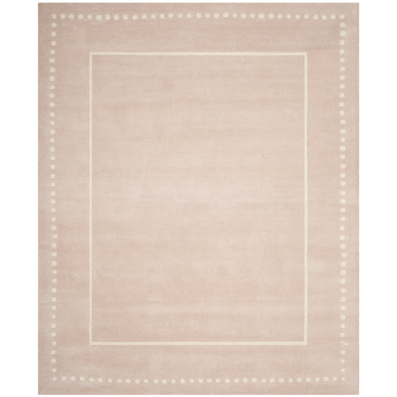 Tapis beige en laine touffeté à la main Cruz, Rectangle 9 pi x 12 pi