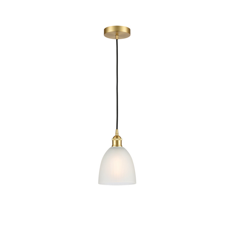 Philomene 1 - Light Single Pendant, White, Satin Gold