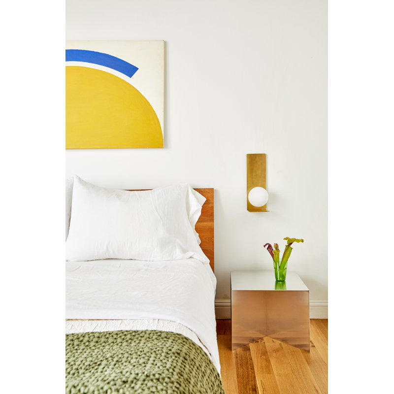 Yiva Flush Mounted Sconce, Aged Brass