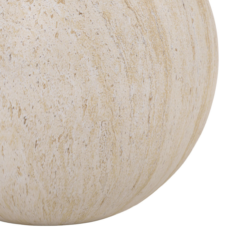 Aurielle 3 Ball Round Coffee Table, Travertine