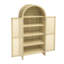 Grand garde-manger arqué de 70,28 po avec porte, 2 panneaux fixes et réglables, charnières à 180 degrés, armoire de cuisine Scratch, grand, tablettes, creux, processus pour le rangement à domicile