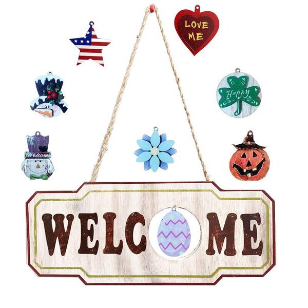 Interchangeable Welcome Sign Plastic Canvas Pattern