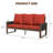 3-Seat Patio Wooden Sofa With Cushions-1472557286