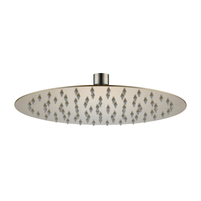 12" 304 Stainless Steel Rain Shower Head, Brushed Nickel, Round