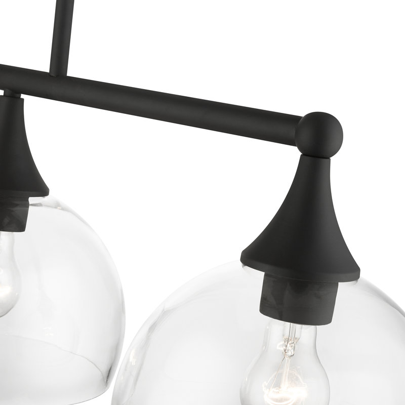 Virden 3 - Light Dimmable Kitchen Island Geometric Chandelier, Black