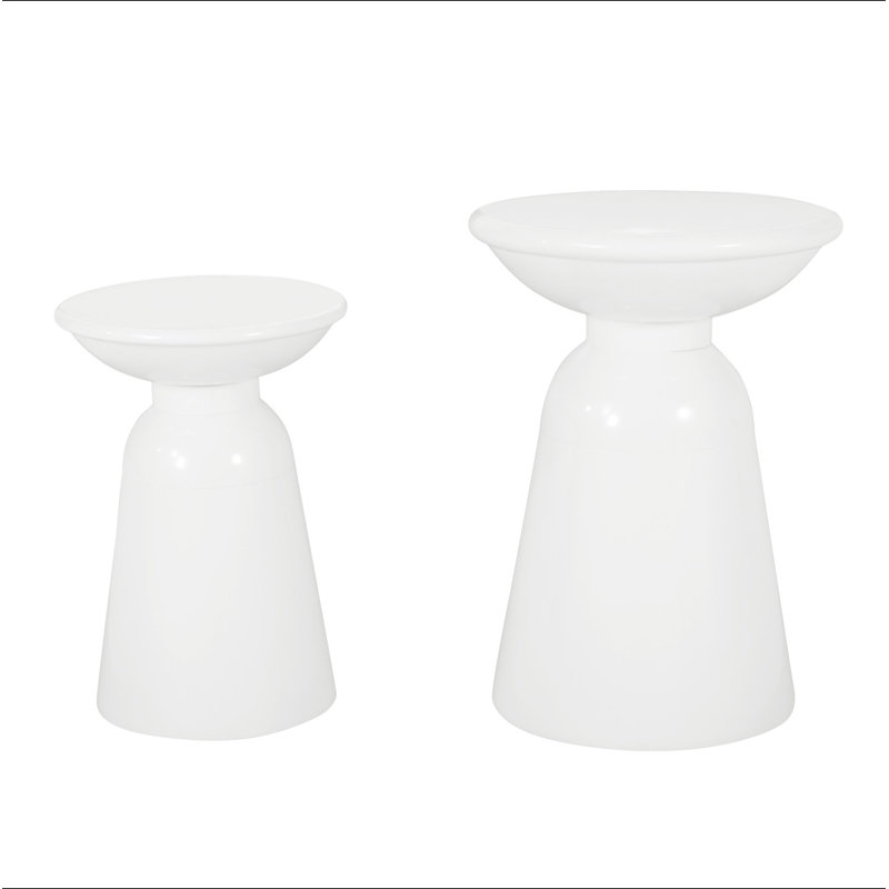 Ensemble de 2 tables d'appoint en fer Serenita, Blanc