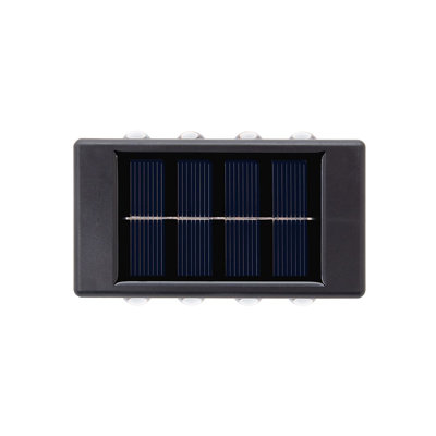 Matte Black 10 cm H Solar Powered Integrated LED Outdoor Bulkhead Light