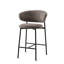 Oleandro Upholstered Stool with Rounded Back and Metal Frame-2061356308-2061356298