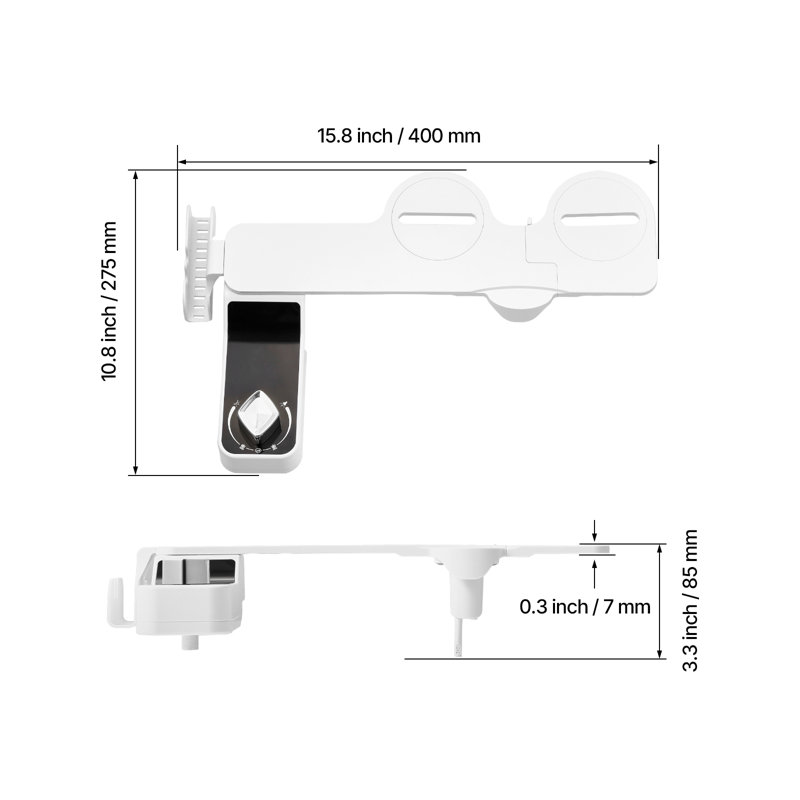 Fixation de bidet pour toilette à double jet 0,3 po à pression réglable