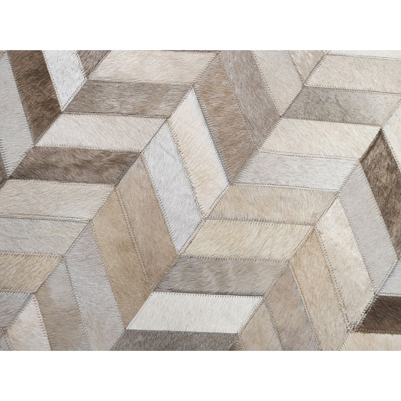 Billie Cowhide Geometric Rug, Rectangle 6' x 8'