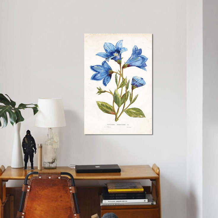 « blue impression », impression sur toile, H 18 po x l 12 po x P 1,5 po, Pas de tapis, Toile tendue