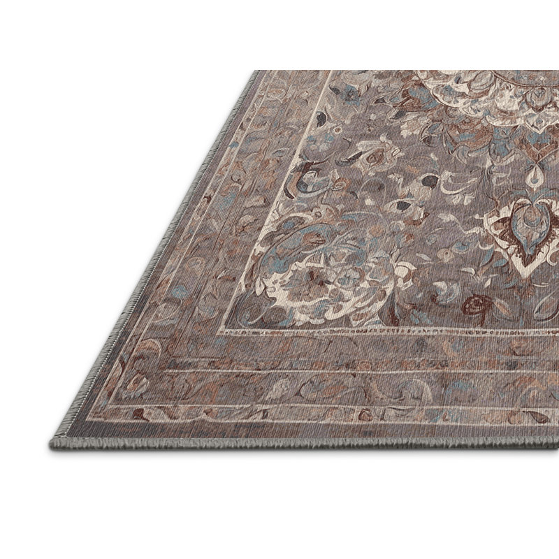 Machine Washable Gray Area Rug, Runner 2' x 5'