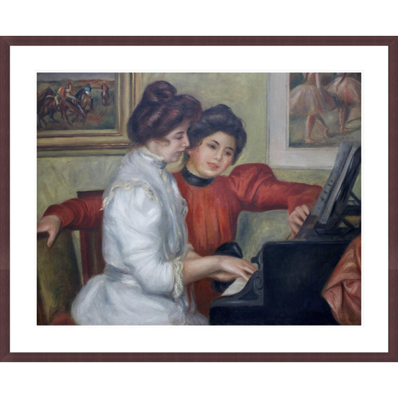 «Yvonne and Christine Lerolle at the piano» par Pierre-Auguste Renoir, impression giclée encadrée, H 33,5 po x l 40,82 po