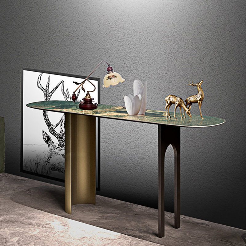 Console en pierre frittée de style italien, H 33,4 po x l 54,7 po x P 13,7 po