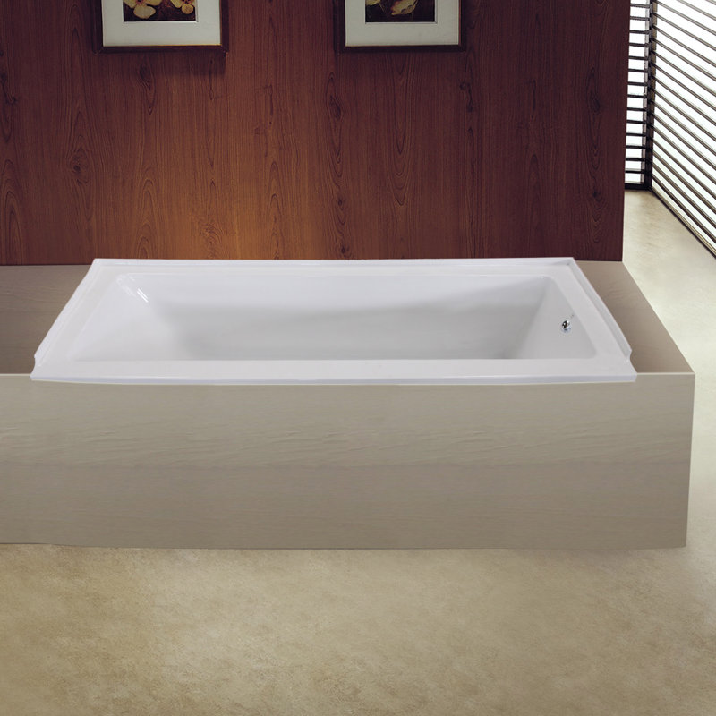 Kingston Brass Aqua Eden 60-Inch Acrylic Rectangular Drop-In Tub, Right