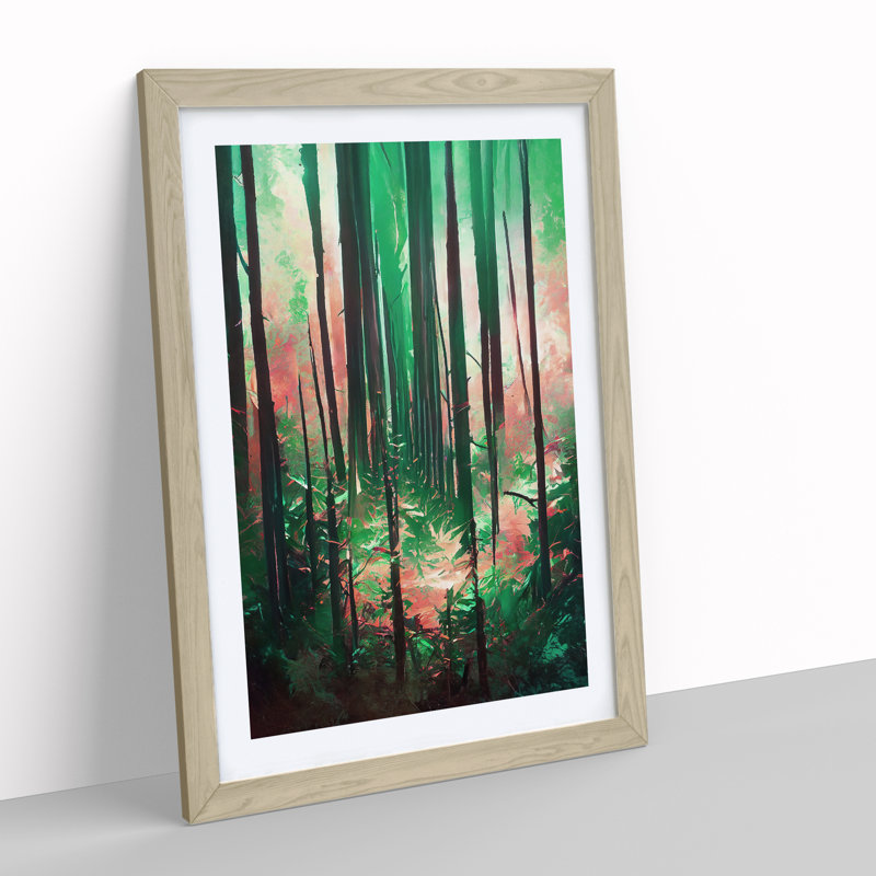 Forest Composition No.5 Abstract - Single Picture Frame Print, 64cm H x 46cm W, Oak