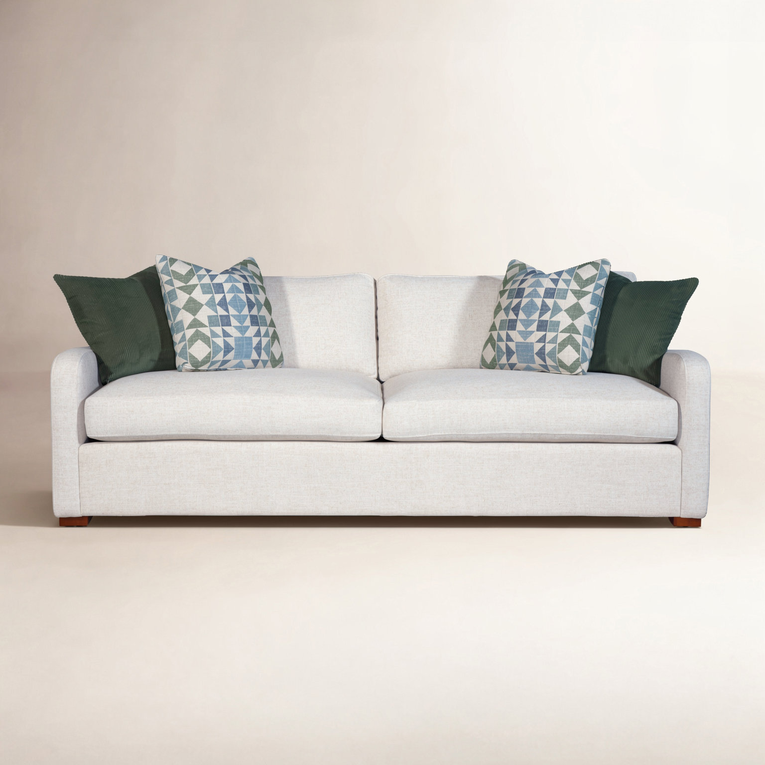 Jeanette Sofa, Honey, White Performance Fabric;0851-94
