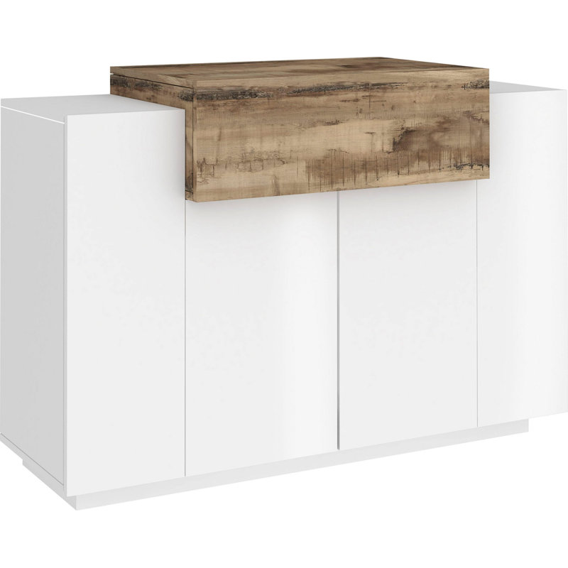 Sofren 24 Pair Shoe Storage Cabinet, White/Brown