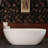 69" Freestanding Solid Surface Stone Resin Bathtub with Overflow and Pop-up Drain-123384698-123514216