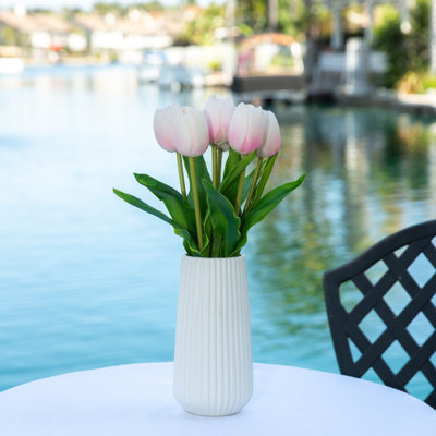 16 " Faux Tulip in Ceramic Vase