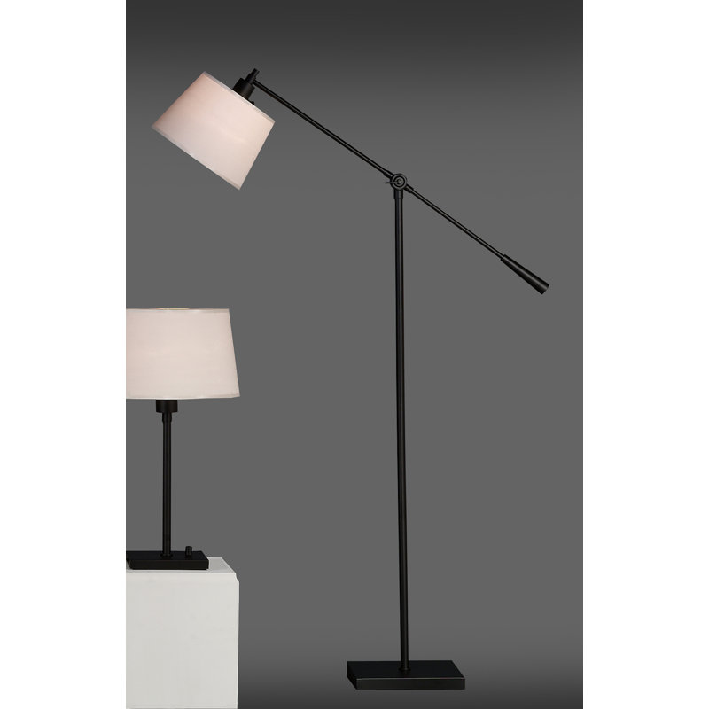 Real Simple Task Floor Lamp, Snowflake, Matte Black Powder Coat