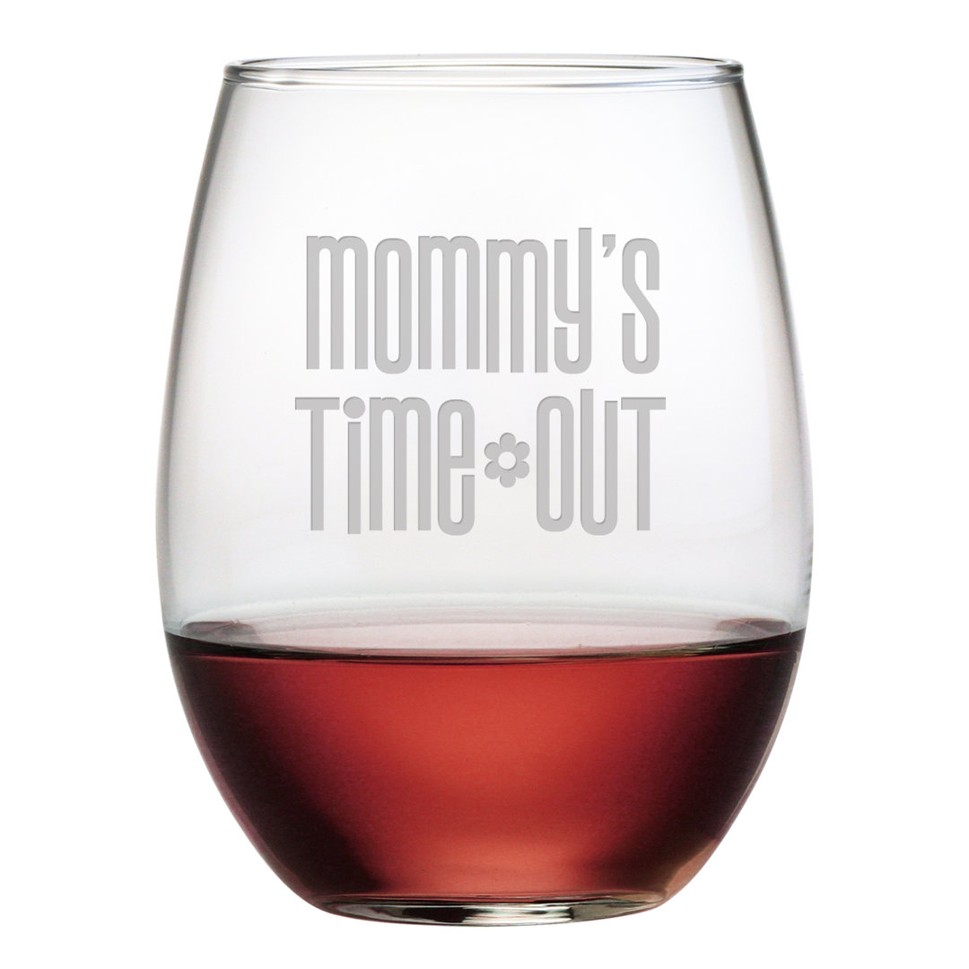 Mommy's Time Out 21oz. Wine Glass Set (Set of 4) Susquehanna Glass