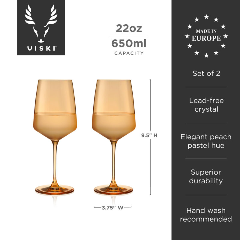 Verres à vin en cristal Reserve Nouveau en violet, ensemble de 2, Orange