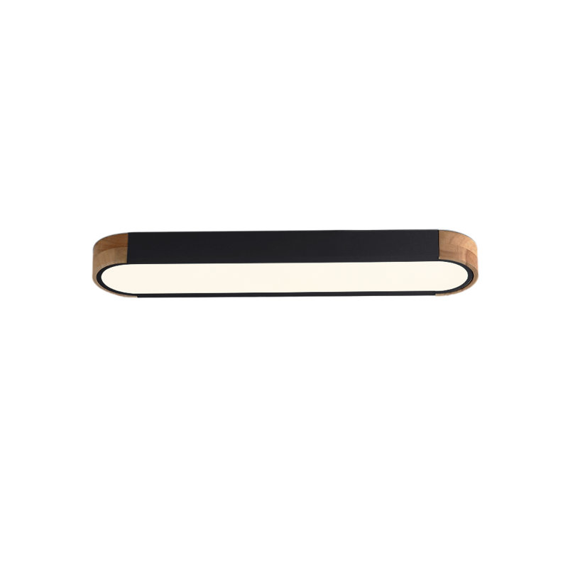 Plafonnier encastré rectangulaire simple à DEL 37,4 po Nouria, Noir/naturel, 3000 K