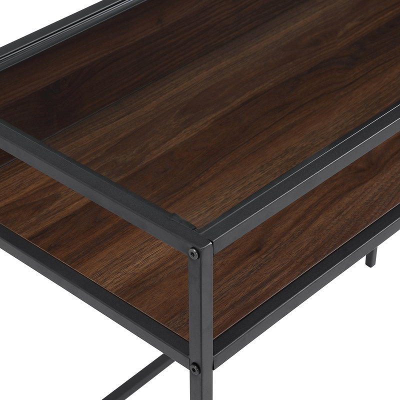 Bureau en verre Kilby, Noyer foncé