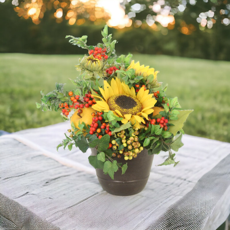 Tournesols avec baies et fruits