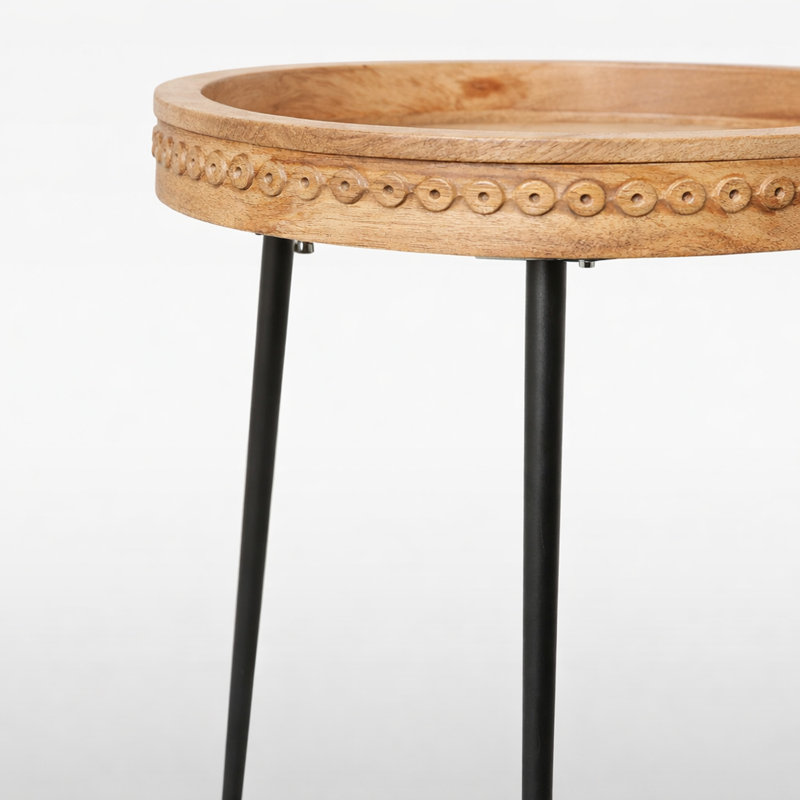 Charteris Solid Wood Tray Top End Table