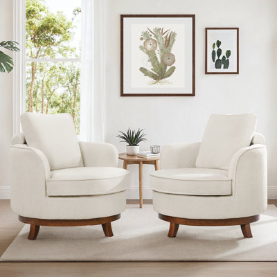 Upholstered Swivel Modern Accent Chair For Living Room