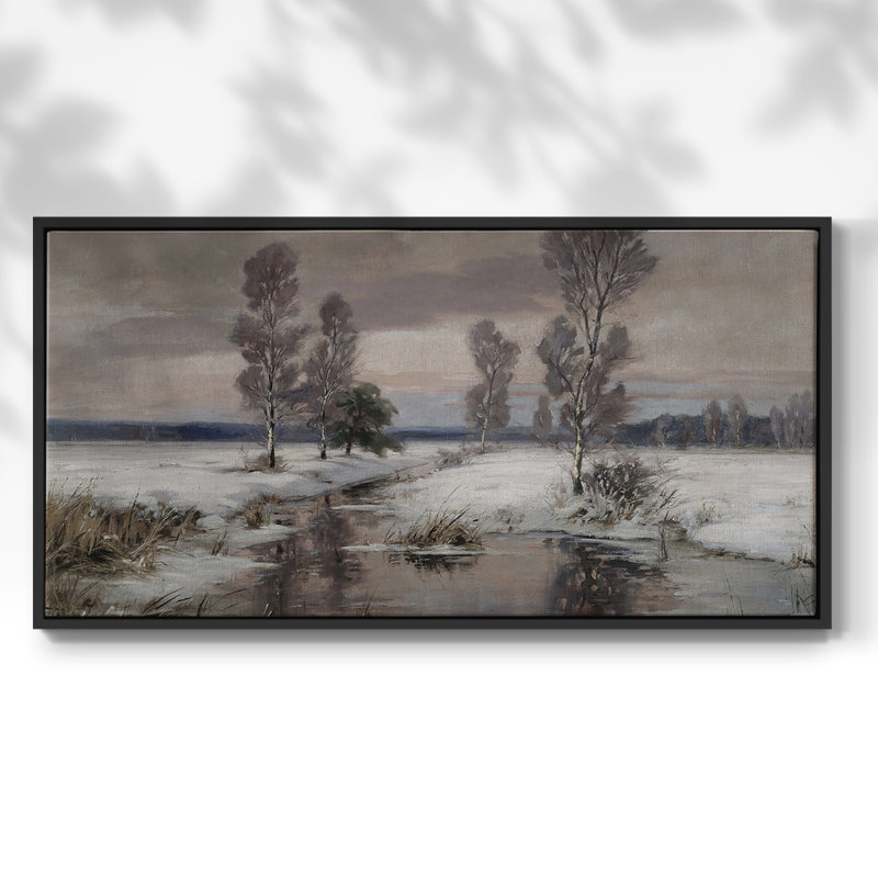 Série paysage - Dxii - Toile tendue avec châssis encadré - Prêt à être accroché, Noir, H 21 po x l 41 po