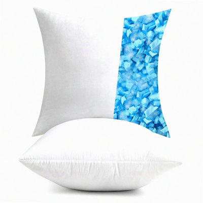 CoolFoam Lumbar Pillow Inserts - Set of 2 Decorative Shredded Memory Foam Throw Pillows for Couch Bed Cushion. Adjustable Cooling Wedding Pillow Stuffer.